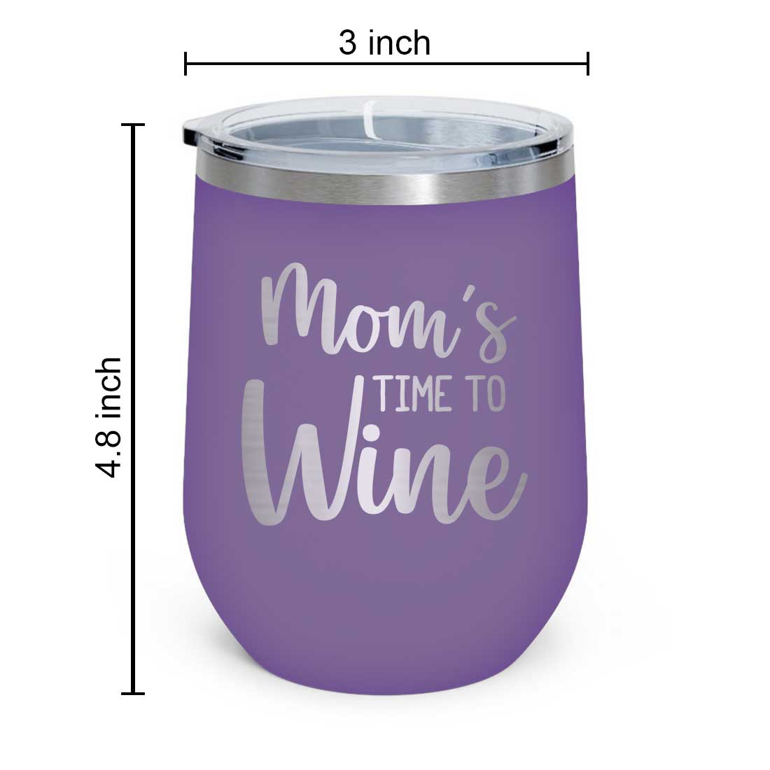 Designer Steel Travel Coffee Flask Mug With Lid Gift for Mothers Day Gifts - Mom's Time To Wine