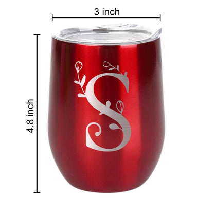 Customized Insulated Coffee Travel Mug With Name Engraved Design (350 ML) - Monogram