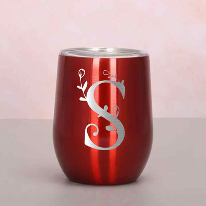 Customized Insulated Coffee Travel Mug With Name Engraved Design (350 ML) - Monogram