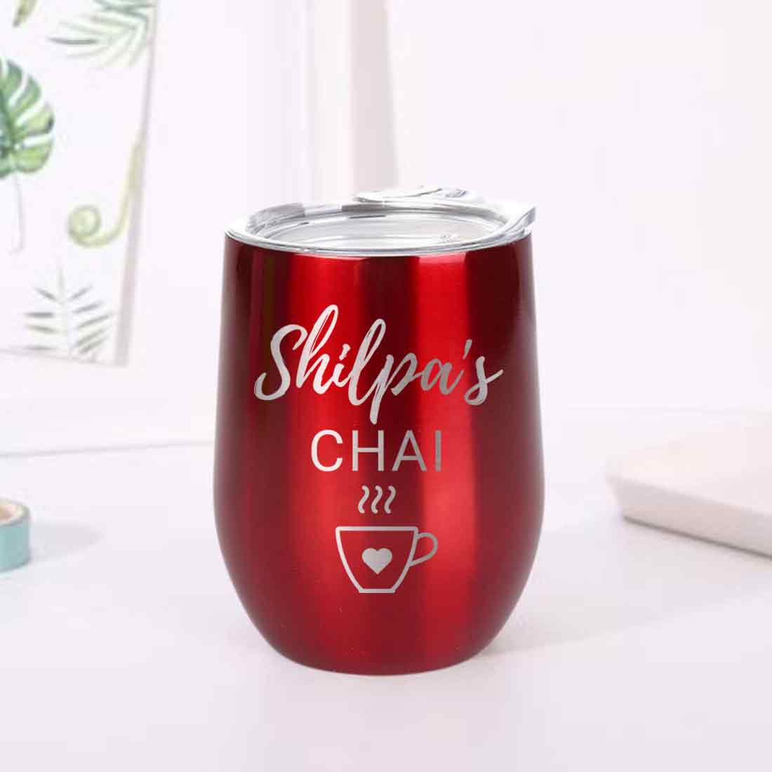 Personalized Coffee Thermos Cup With Name Engraved (350 ML) -Tea Cup