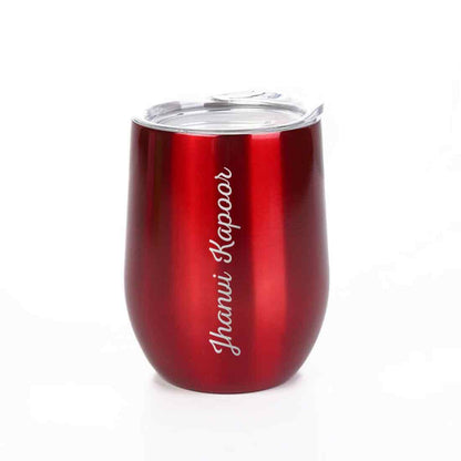 Personalised Travel Coffee Mug Insulated With Lid for Travelling Portable Cup (350 ML) - Full Name