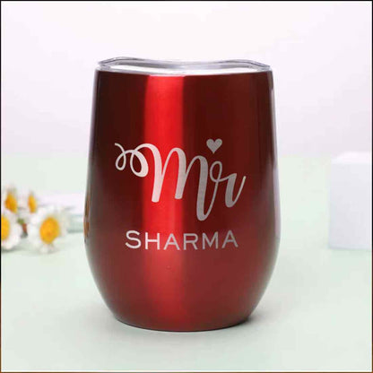 Customised Stainless Steel Coffee Tumbler With Lid for Travelling (350 ML)- MR