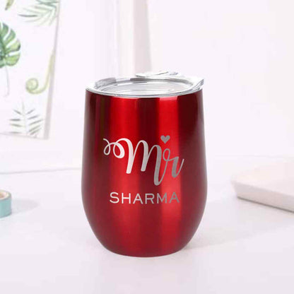 Customised Stainless Steel Coffee Tumbler With Lid for Travelling (350 ML)- MR