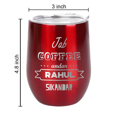 Personalized Travel Coffee Mug With Lid Name Engraved Stainless Steel Cup -Coffee