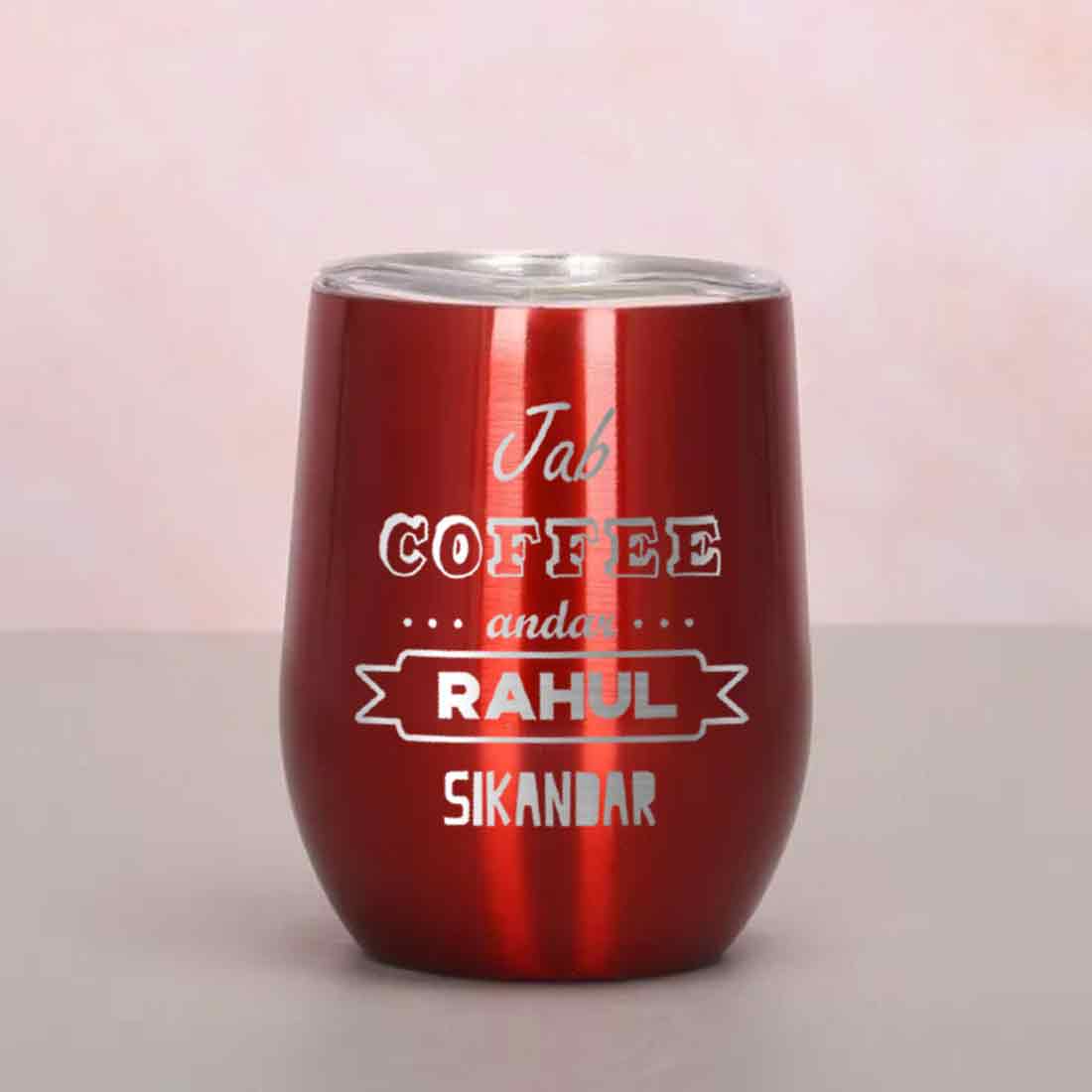 Personalized Travel Coffee Mug With Lid Name Engraved Stainless Steel Cup -Coffee