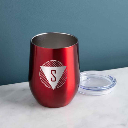 Personalized Coffee Tumbler Stainless Steel Insulated Coffee Mugs for Office Travel Cup - Monogram Triangle