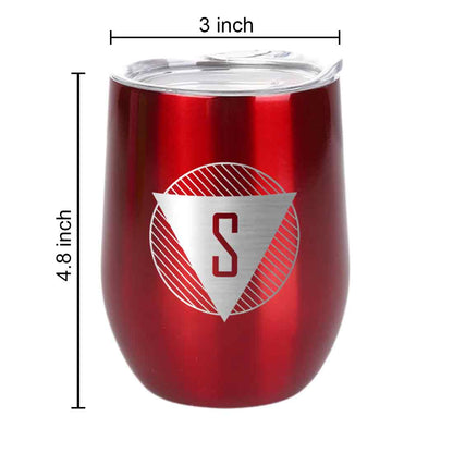 Personalized Coffee Tumbler Stainless Steel Insulated Coffee Mugs for Office Travel Cup - Monogram Triangle