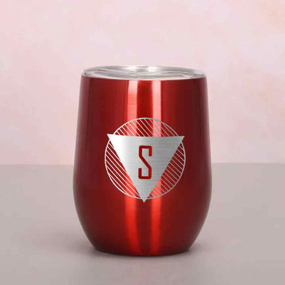 Personalized Coffee Tumbler Stainless Steel Insulated Coffee Mugs for Office Travel Cup - Monogram Triangle