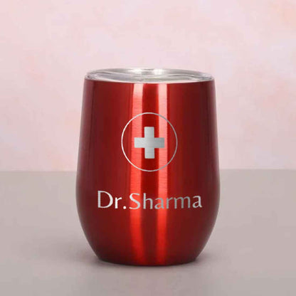 Personalized Stainless Steel Travel Coffee Flask Mug With Lid Gift for Doctor