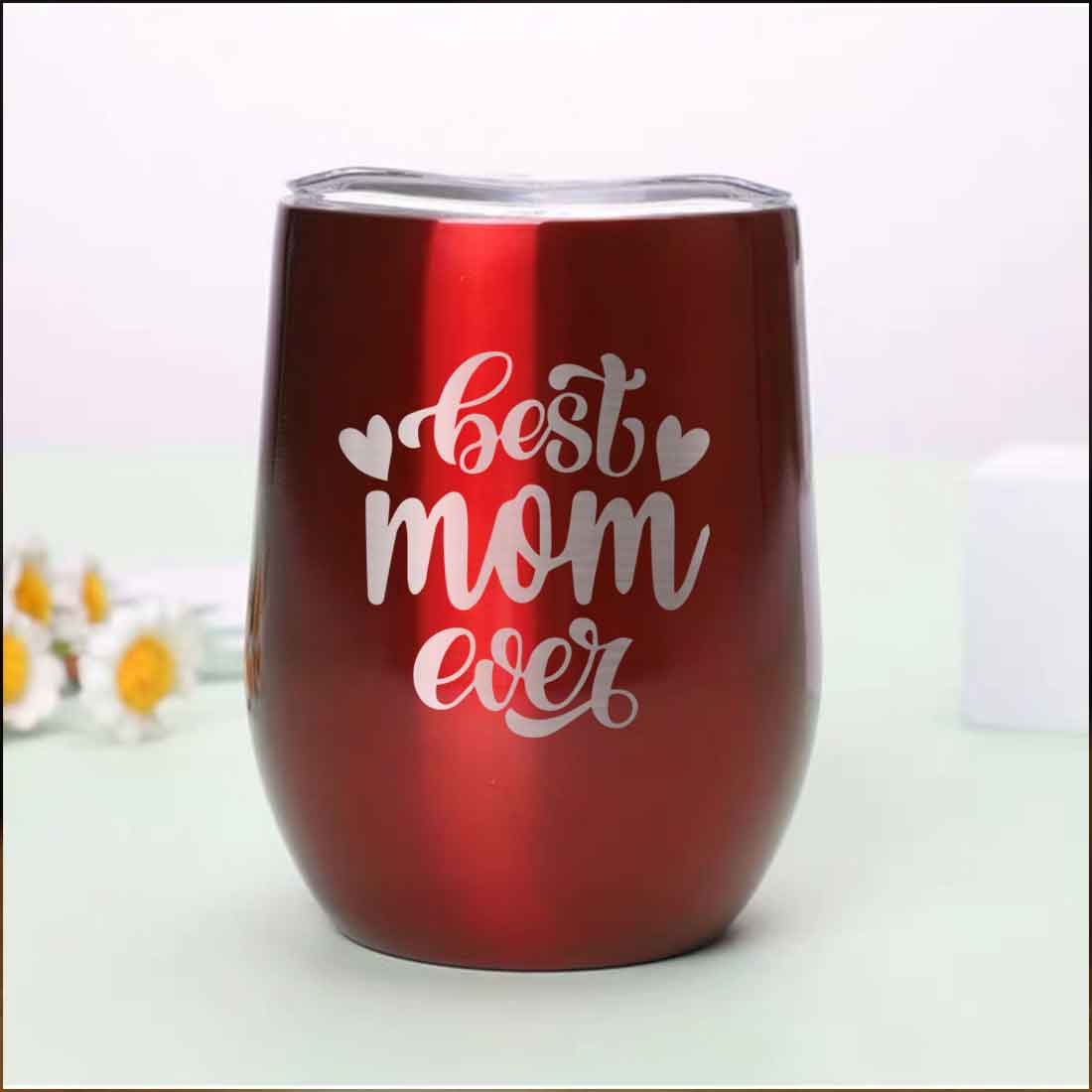 Designer Travel Coffee Mug With Lid Gift for Mom Mothers Day Gifts - Best Mom Ever