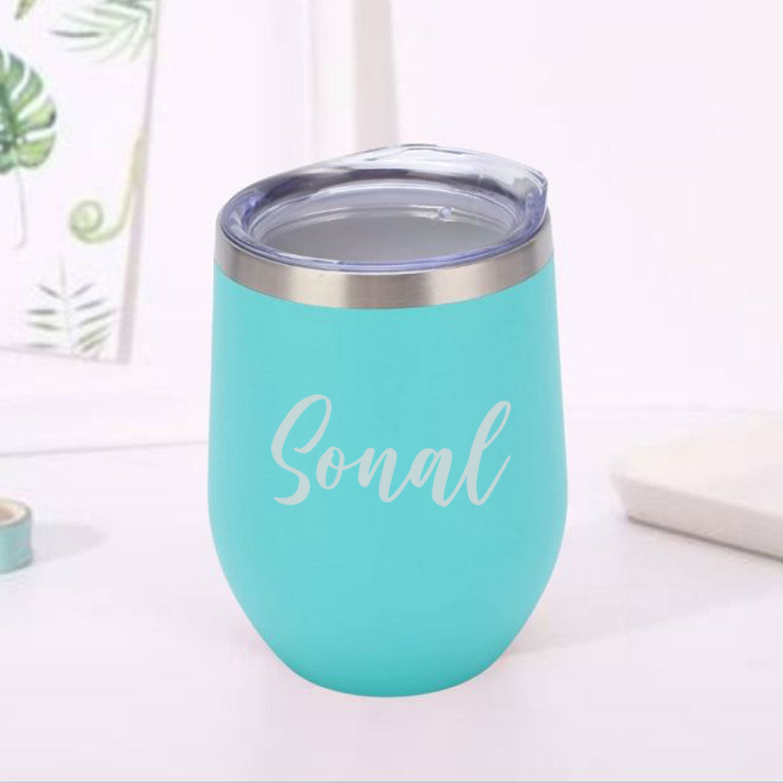 Personalised Coffee Travel Mug With Lid for Travelling Portable Cup for Car (350 ML) - Name