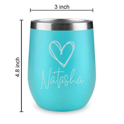 Customized Insulated Coffee Flask Mug With Name Engraved Design (350 ML) - Heart