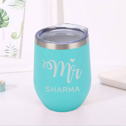 Customised Stainless Steel Coffee Tumbler With Lid for Travelling (350 ML)- MR