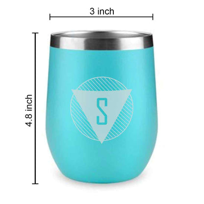 Personalized Coffee Tumbler Stainless Steel Insulated Coffee Mugs for Office Travel Cup - Monogram Triangle