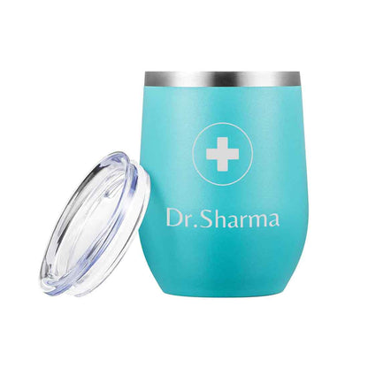 Personalized Stainless Steel Travel Coffee Flask Mug With Lid Gift for Doctor