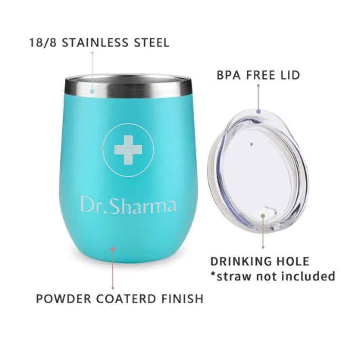 Personalized Stainless Steel Travel Coffee Flask Mug With Lid Gift for Doctor