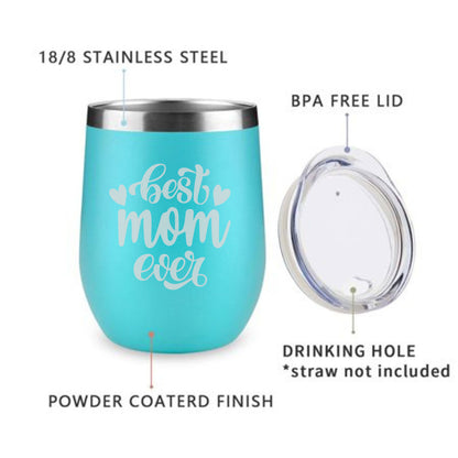 Designer Travel Coffee Mug With Lid Gift for Mom Mothers Day Gifts - Best Mom Ever