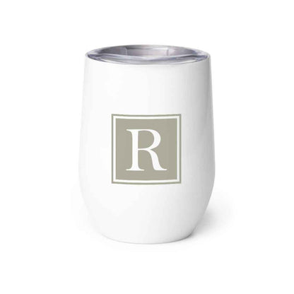 Personalised Small Coffee Tumbler for Travelling Engraved Stainless Steel Mug (350 ML) - Monogram