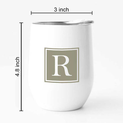 Personalised Small Coffee Tumbler for Travelling Engraved Stainless Steel Mug (350 ML) - Monogram