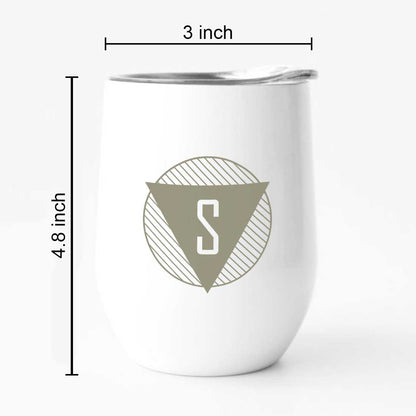 Personalized Coffee Tumbler Stainless Steel Insulated Coffee Mugs for Office Travel Cup - Monogram Triangle