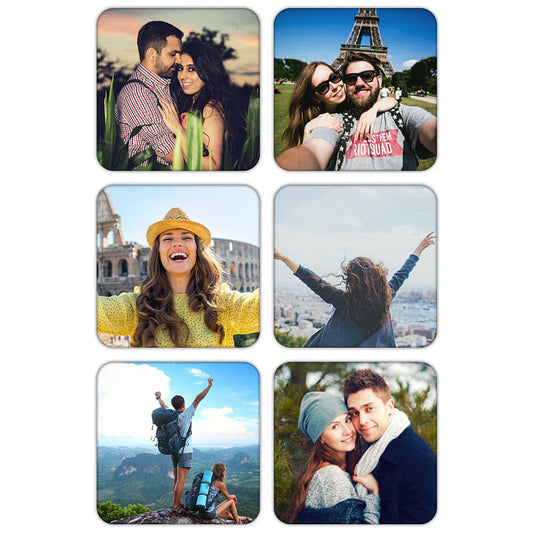 Personalized Photo Coaster Set of 6 - Add Your Images Nutcase