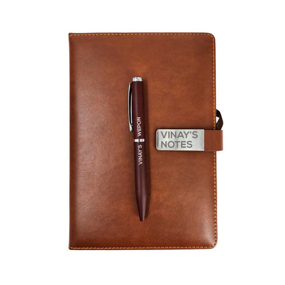 Customized Diary with a Pen - Perfect Corporate Gift - Add Name