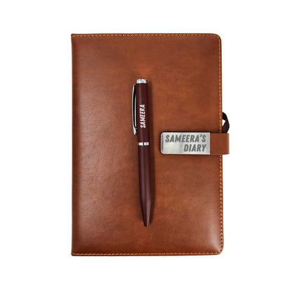 Personalized Diary with Pen Engraving Name Notebook Set - Corporate Gift