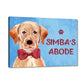 Personalized Dog Name Plate - Labrador Golden Retriever Red Tie Nutcase