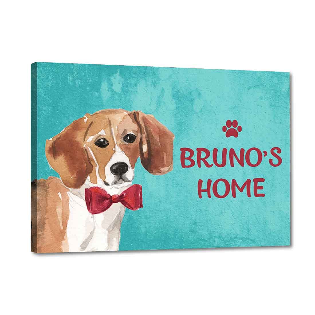 Custom Dog Door Name Plate - Beware Of Dog Sign - Cute Beagle Nutcase