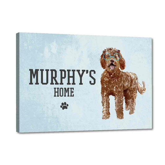 Antique Customized Dog Nameplate -Funny Brown Terrier Nutcase