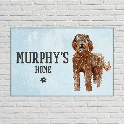 Antique Customized Dog Nameplate -Funny Brown Terrier Nutcase