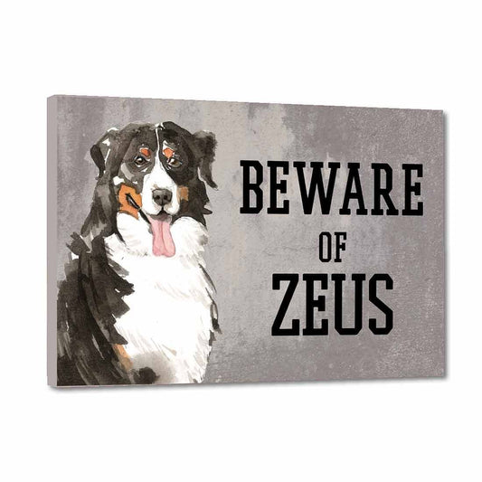 Personalized Dog Name Plates Beware Of Dog Sign - Bernese Mountain Nutcase