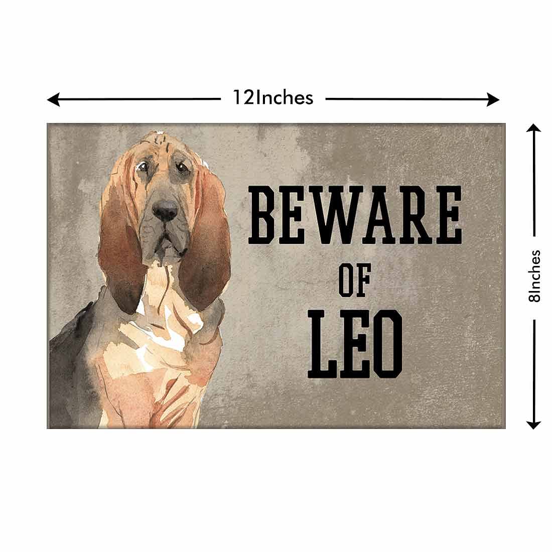 Personalized Dog Name Plates Beware Of Dog Sign - BloodHound Nutcase