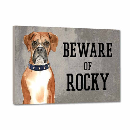 Personalized Dog Name Plates Beware Of Dog Sign - Boxer Nutcase