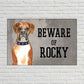 Personalized Dog Name Plates Beware Of Dog Sign - Boxer Nutcase