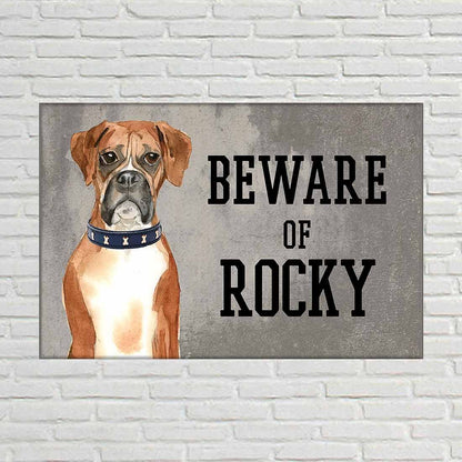 Personalized Dog Name Plates Beware Of Dog Sign - Boxer Nutcase