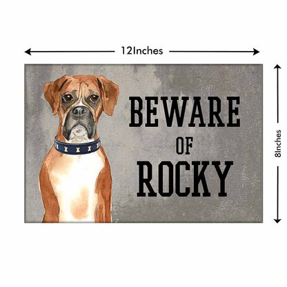 Personalized Dog Name Plates Beware Of Dog Sign - Boxer Nutcase