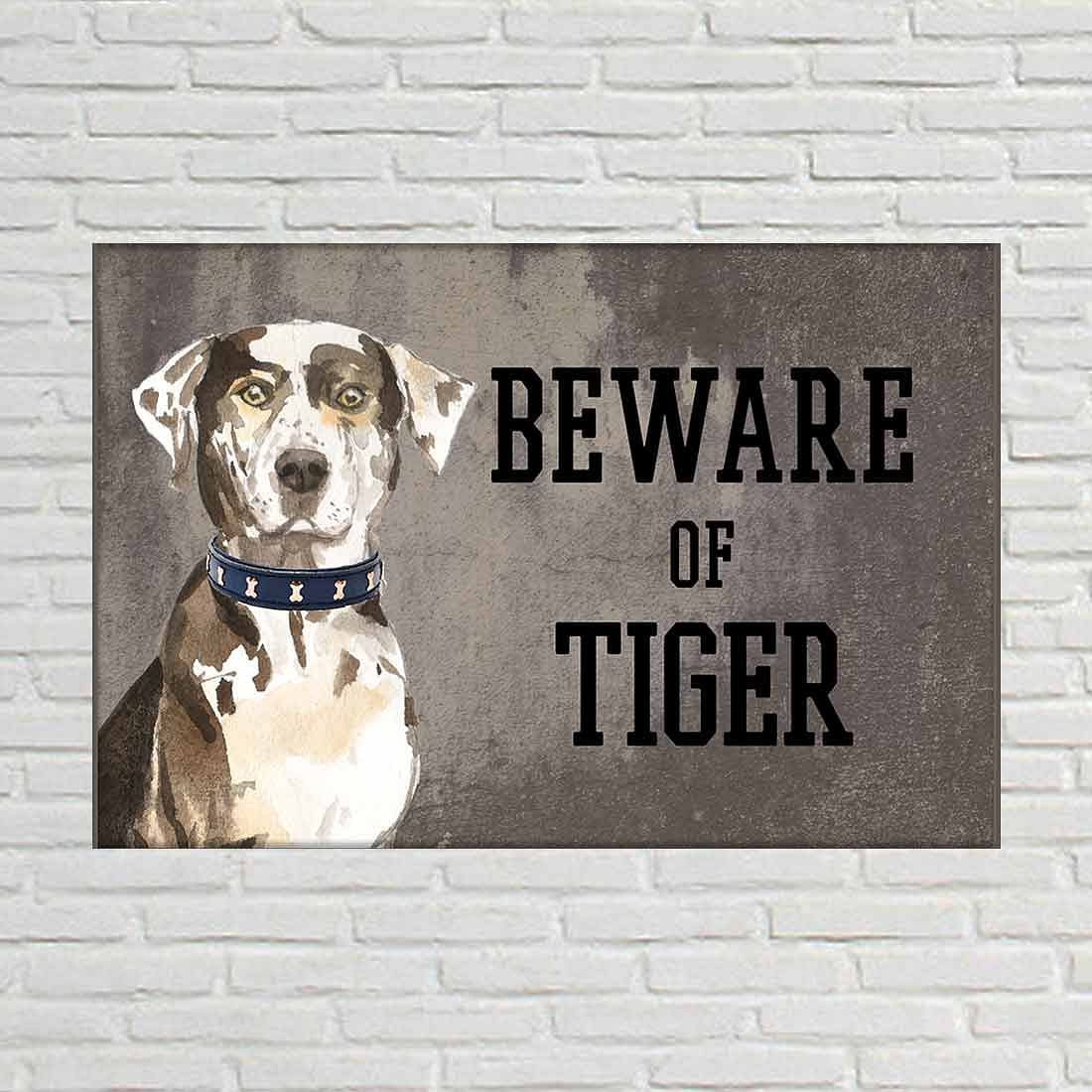 Personalized Dog Name Plates Beware Of Dog Sign - Catahoula Leopard Nutcase