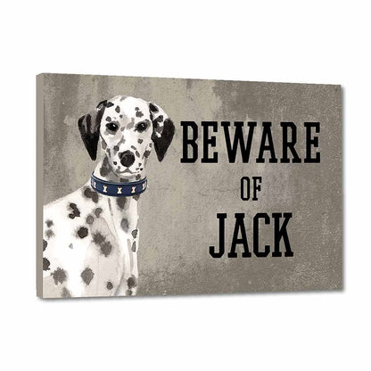 Personalized Dog Name Plates Beware Of Dog Sign - Dalmatian Nutcase