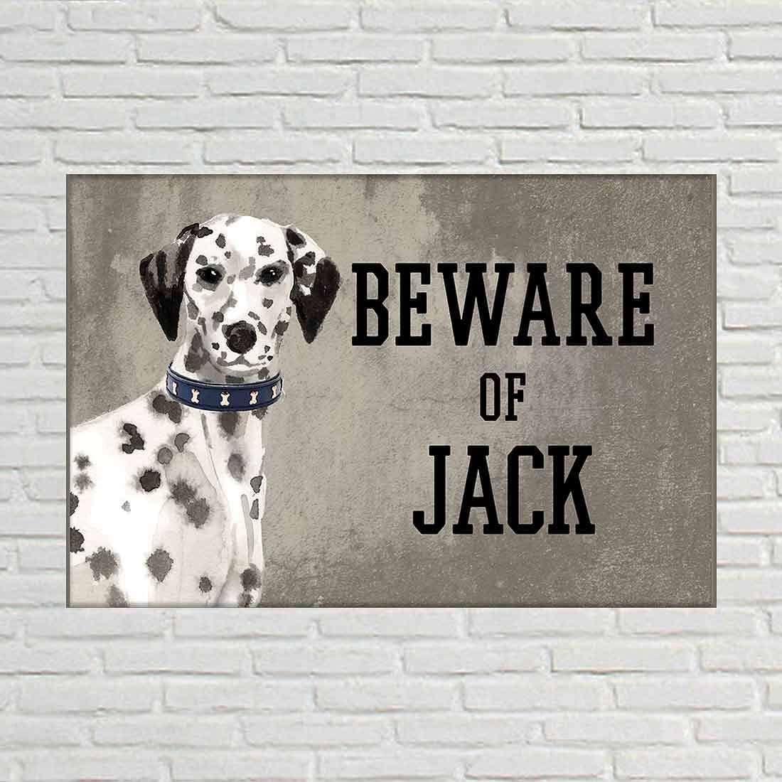 Personalized Dog Name Plates Beware Of Dog Sign - Dalmatian Nutcase