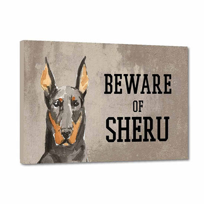 Personalized Dog Name Plates Beware Of Dog Sign - doberman Nutcase