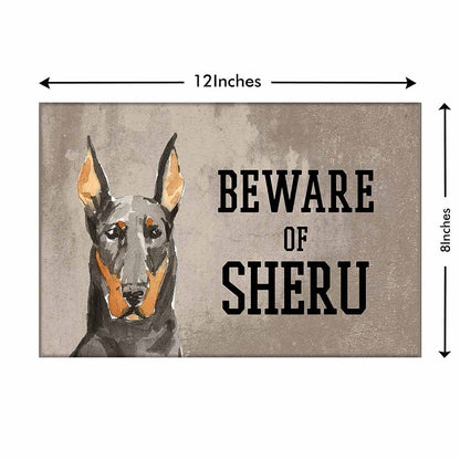 Personalized Dog Name Plates Beware Of Dog Sign - doberman Nutcase