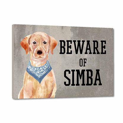 Personalized Dog Name Plates Beware Of Dog Sign - Golden Retriever Nutcase