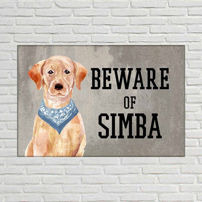 Personalized Dog Name Plates Beware Of Dog Sign - Golden Retriever Nutcase