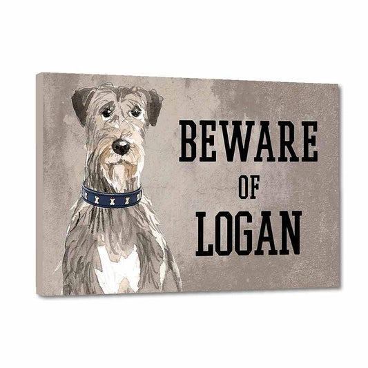 Personalized Dog Name Plates Beware Of Dog Sign - Irish Wolf Hound Nutcase
