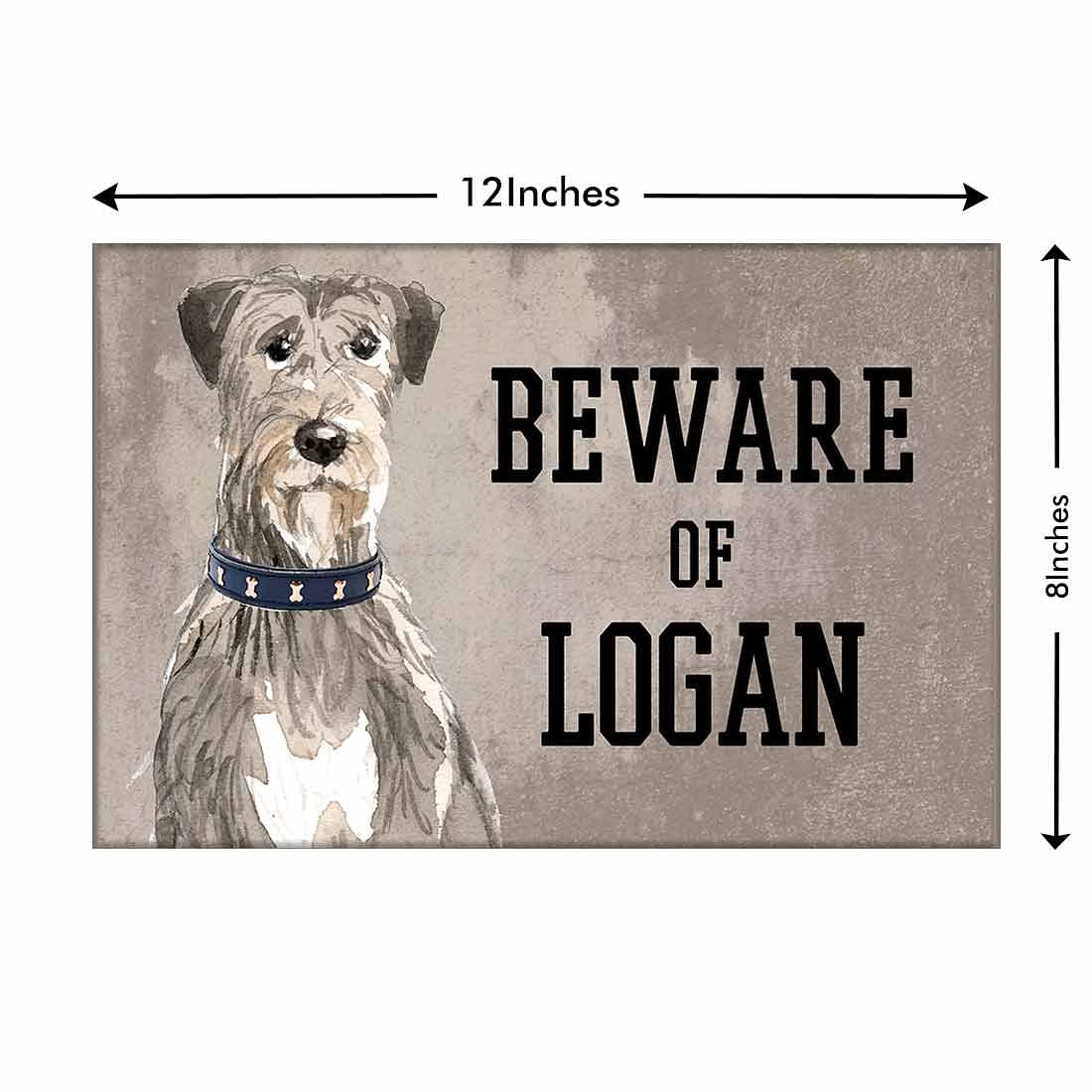 Personalized Dog Name Plates Beware Of Dog Sign - Irish Wolf Hound Nutcase