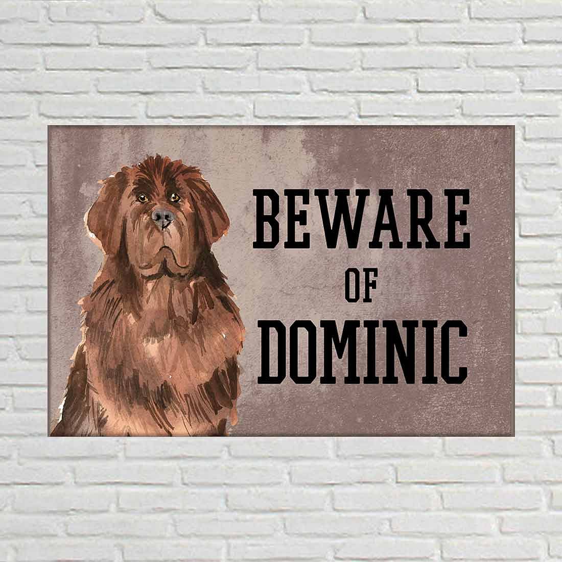 Personalized Dog Name Plates Beware Of Dog Sign - Newfoundland Nutcase