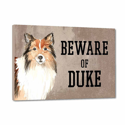 Personalized Dog Name Plates Beware Of Dog Sign - Shetland Sheepdog Nutcase