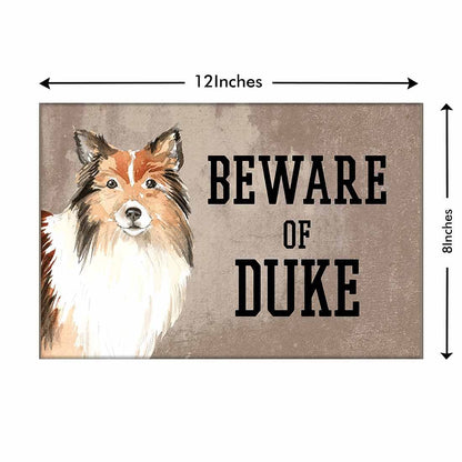 Personalized Dog Name Plates Beware Of Dog Sign - Shetland Sheepdog Nutcase