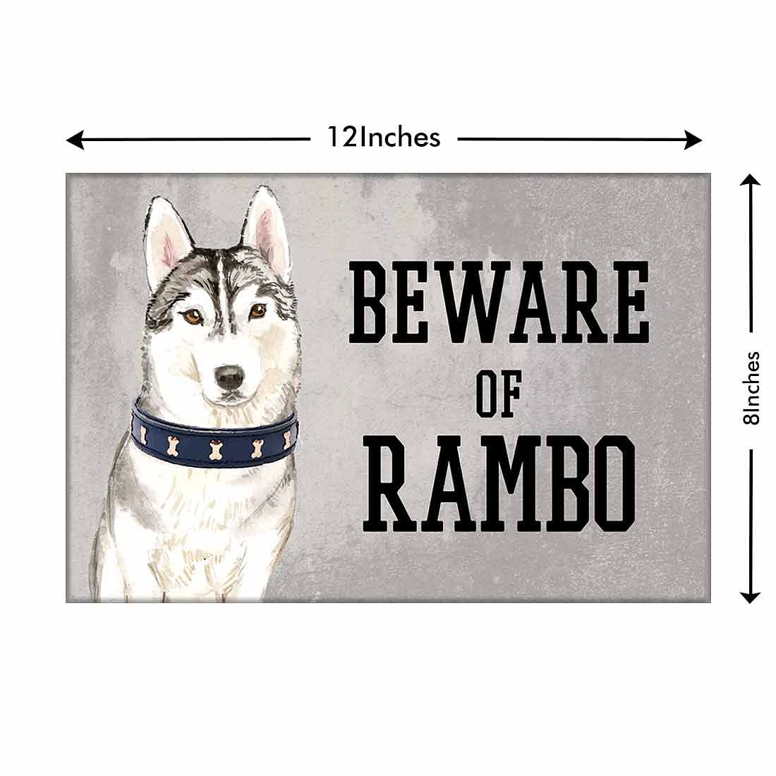 Personalized Dog Name Plates Beware Of Dog Sign - Siberian Husky Nutcase